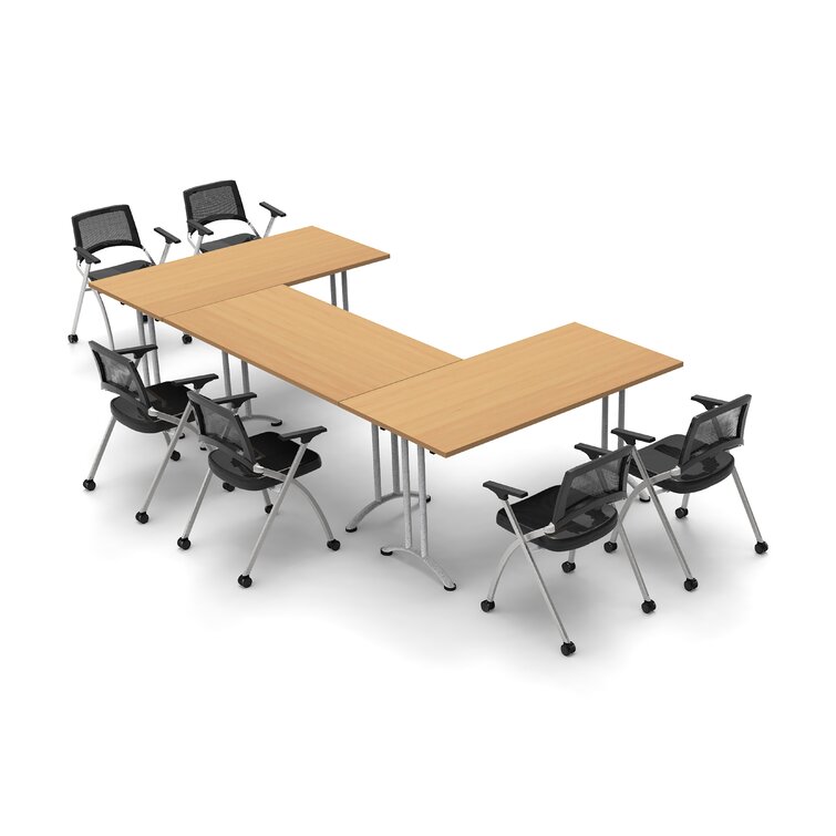 6 Person Conference Meeting Tables with 6 Chairs Complete Set